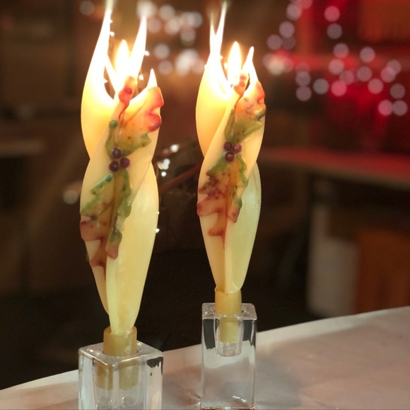 NWT in Box Dadant & Sons, Inc. Holiday Hues 12" Triple Spiral Taper Candles - Picture 2 of 12